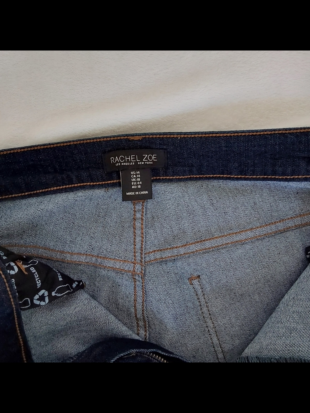 Rachel Zoe Dark Blue Ankle Crop Jeans with Gold Buttons - Picture 3 of 4
